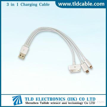 USB Cable White 3 in 1 Charging Cable